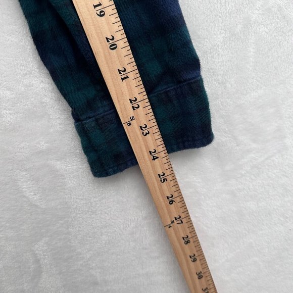 J Crew Shirt Mens L Black Watch Tartan Plaid Flannel Slim Fit Pockets Button Up - Picture 6 of 8